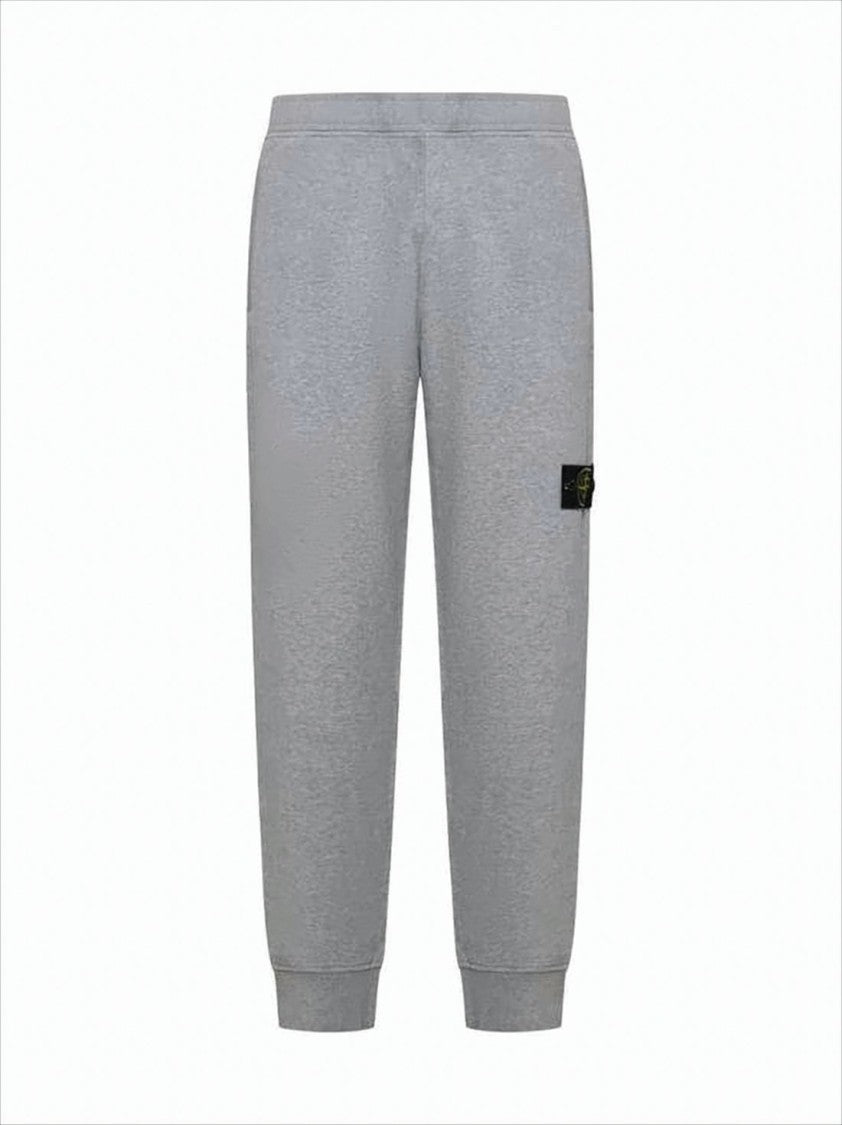 Light Grey Relaxed Fit Jogger Pants with Iconic Patch Logo