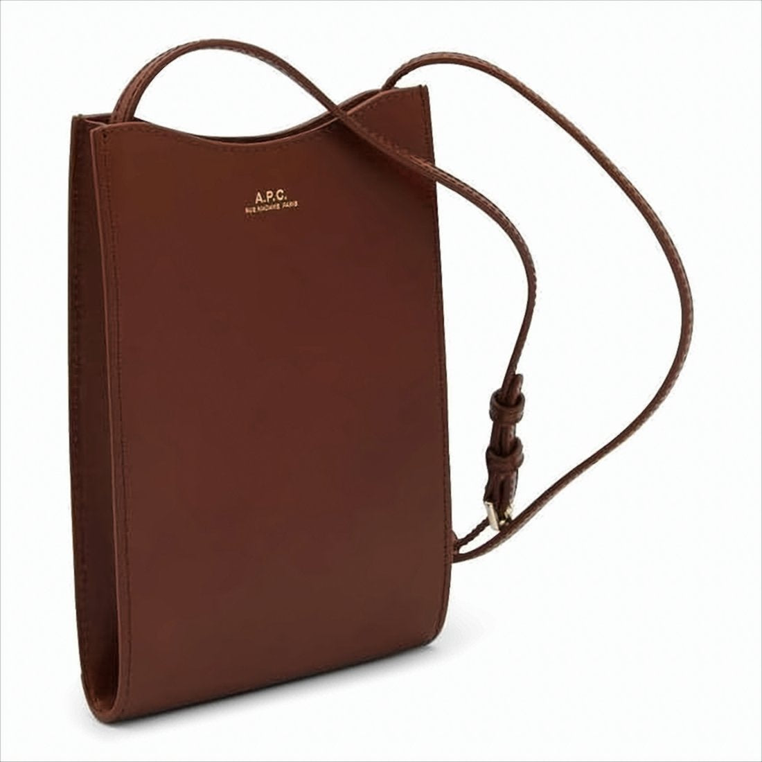 Rectangular Brown Leather Shoulder Bag