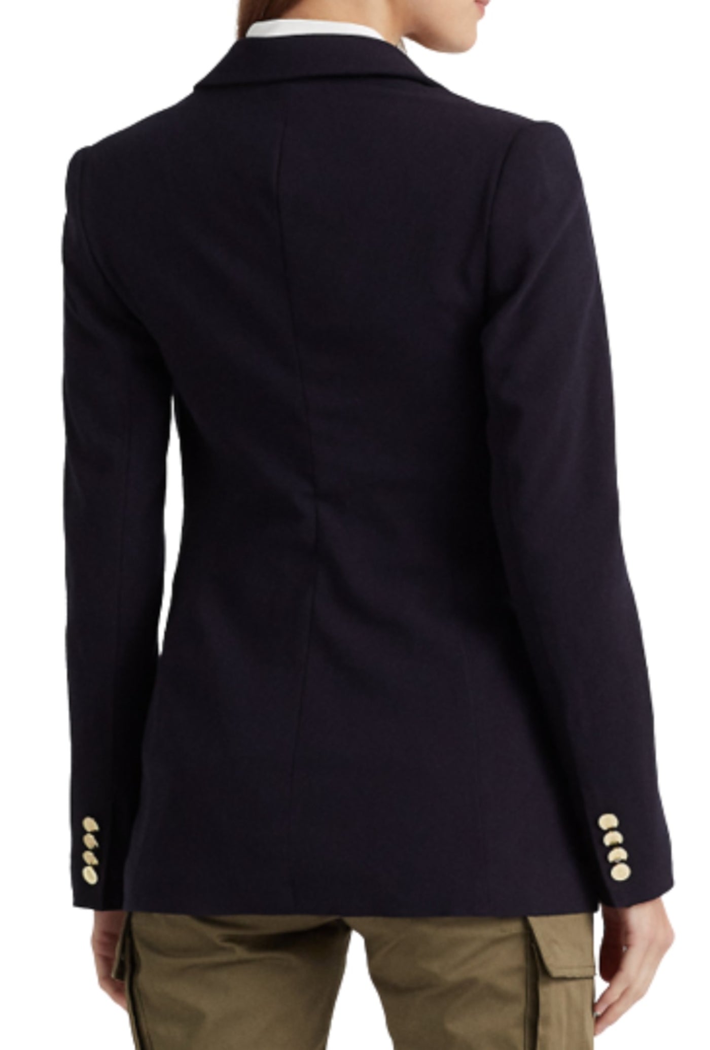 Double-Breasted Tailored Blazer with Gold-Tone Buttons