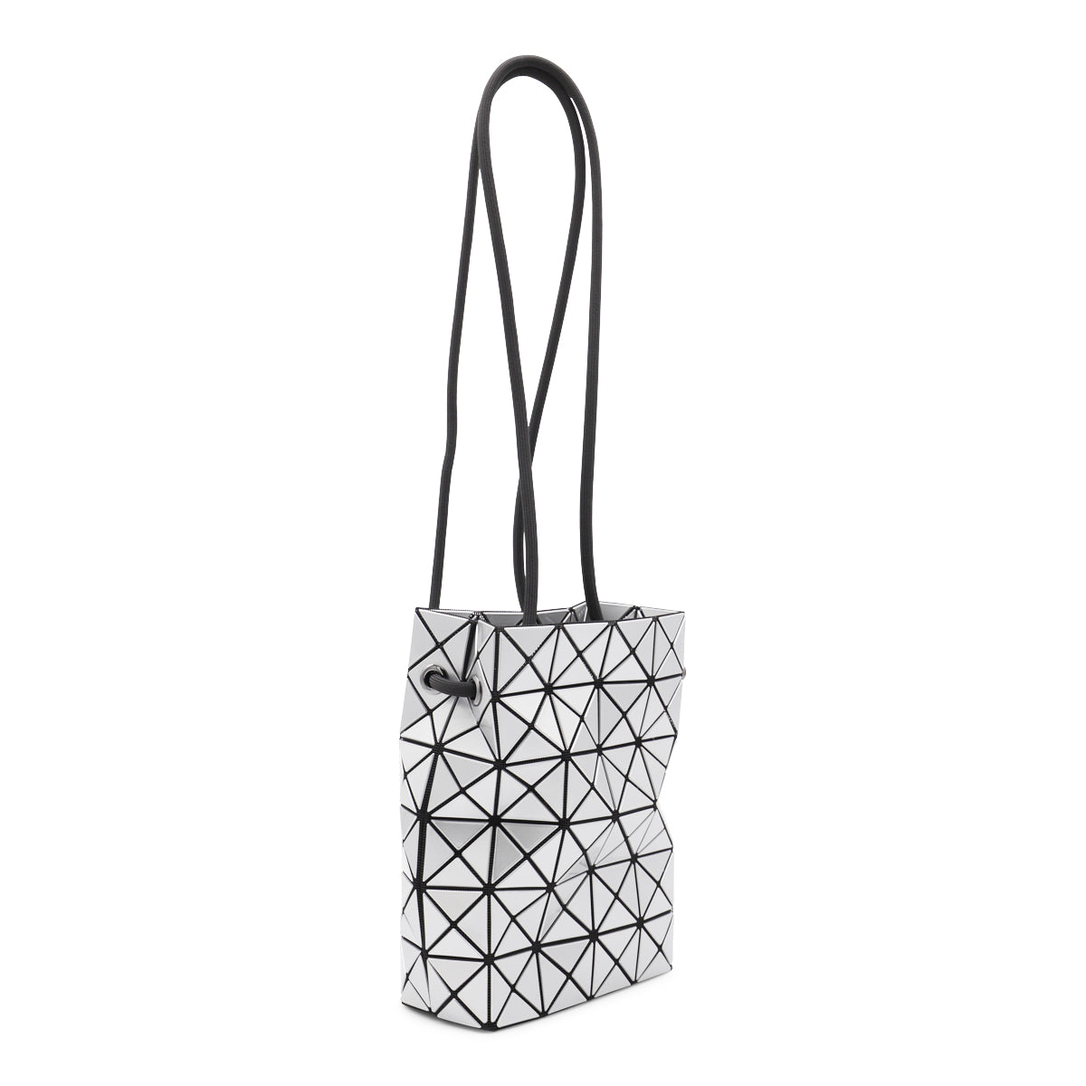 Geometric Silver Bag with Interconnected Panels