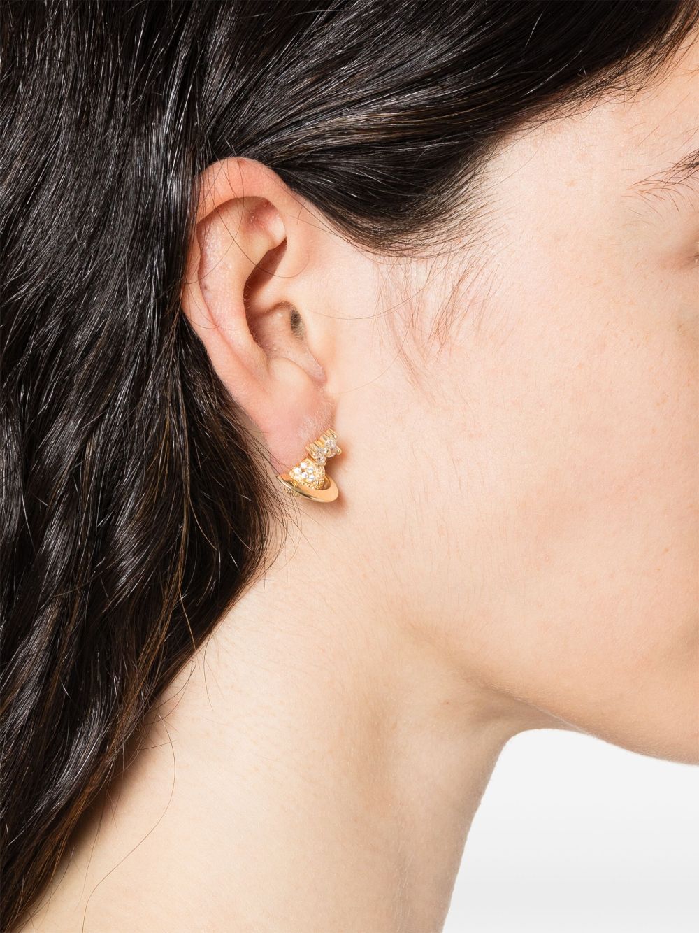 Gold-Tone Earrings with Signature Orb
