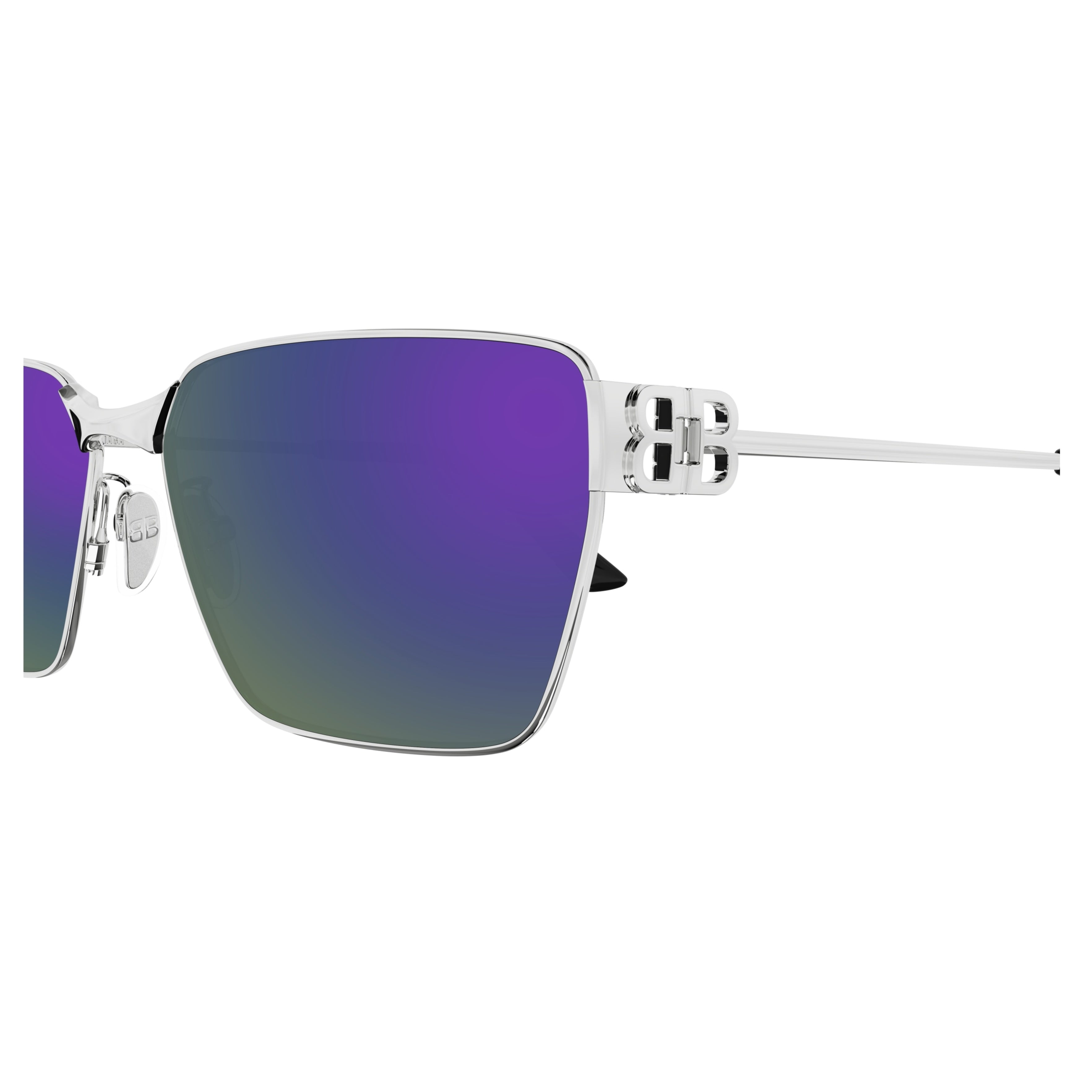 Bb0374sk Rectangular Metal Frame Sunglasses