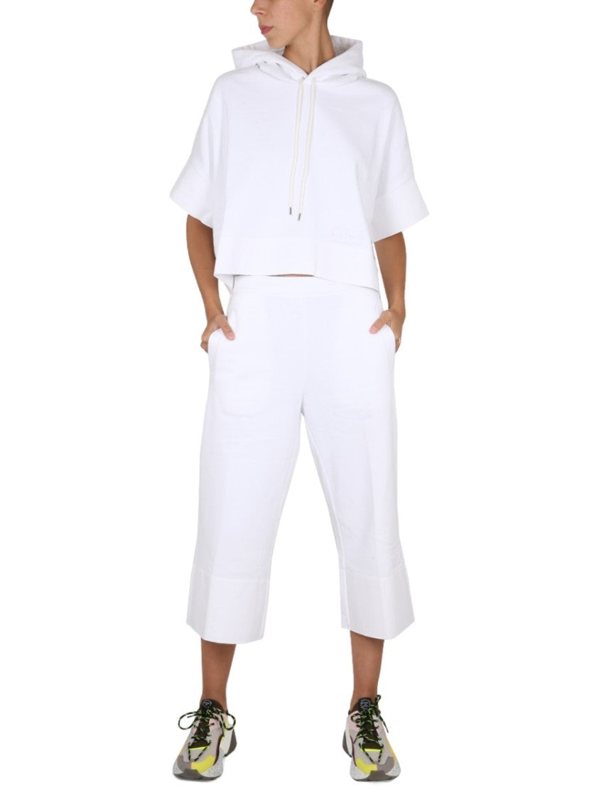 White Wide-Leg Cropped Pants
