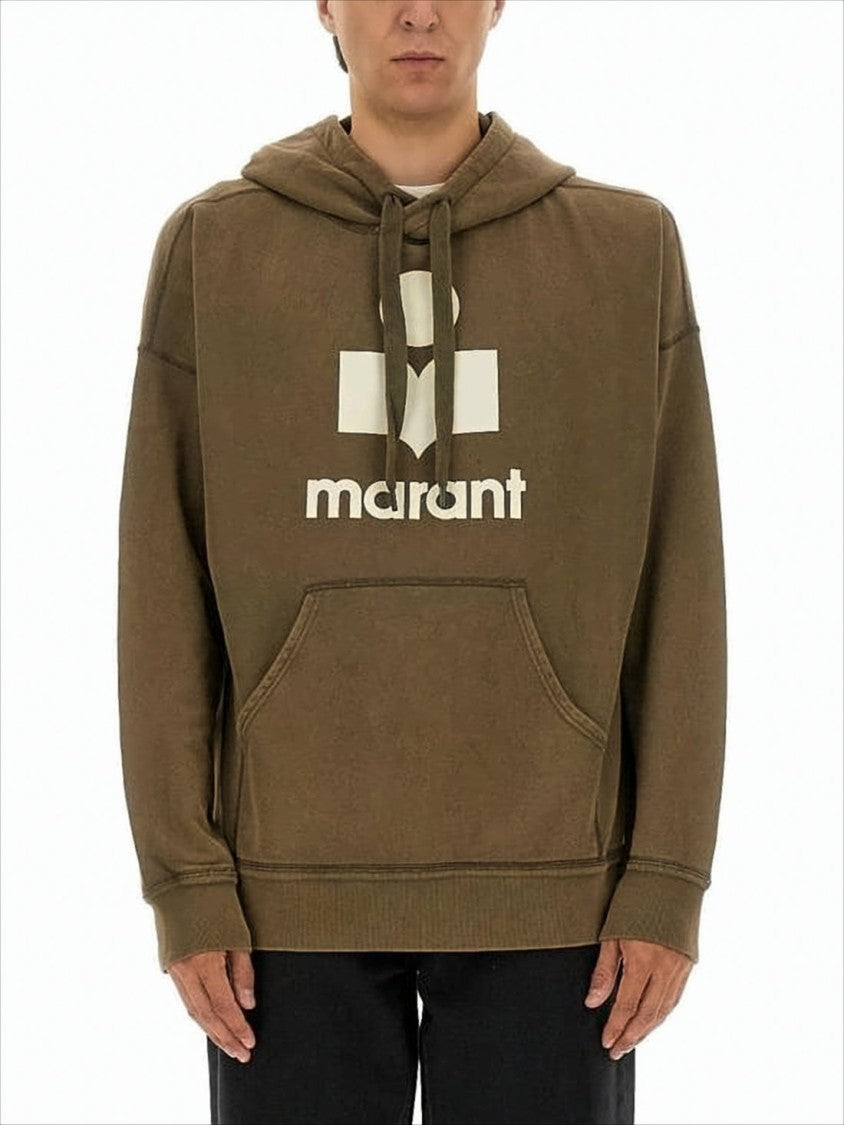 Relaxed-Fit Brown Hoodie with Bold Graphic Print