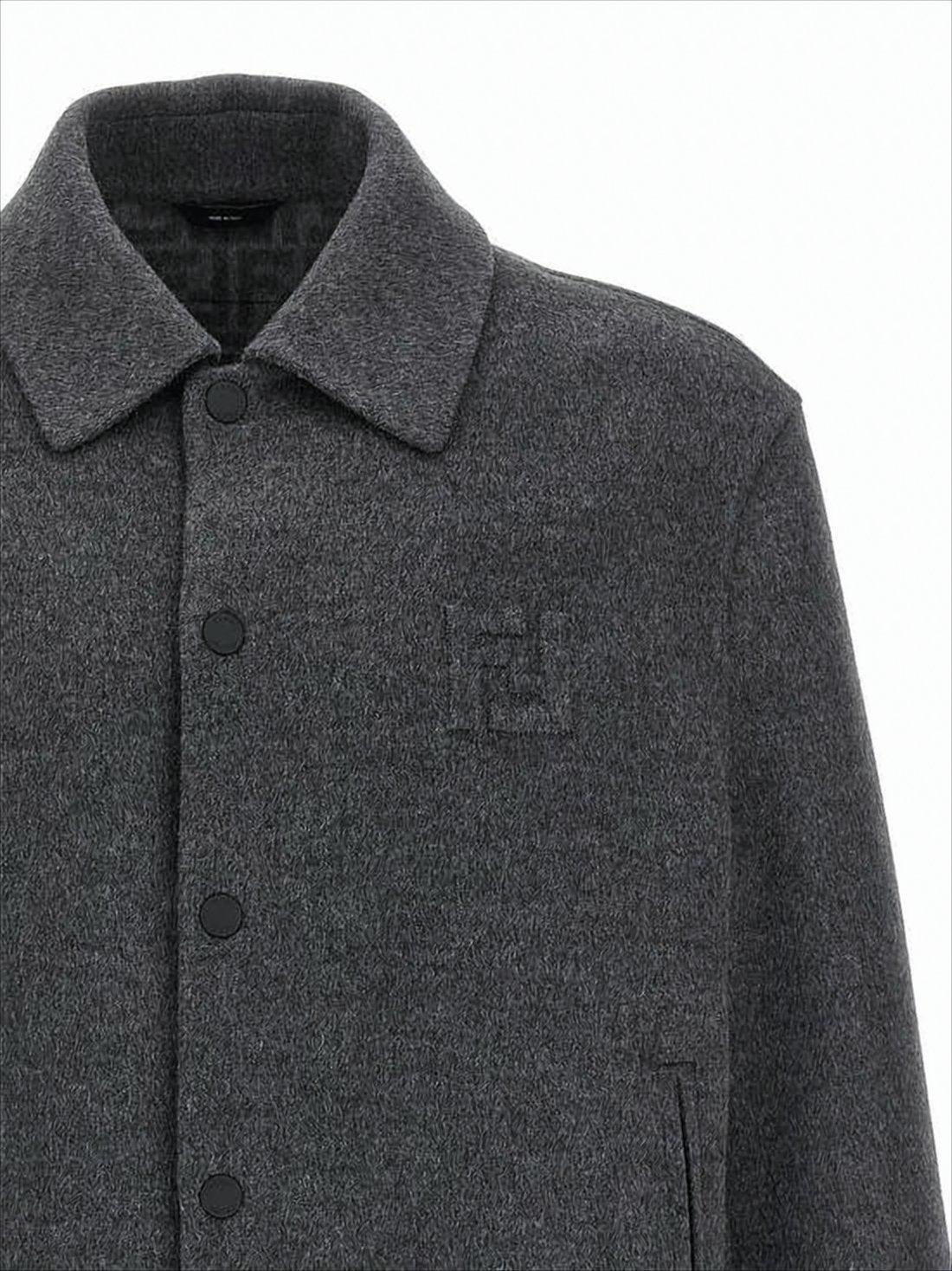 Dark Grey Fleece Wool Jacket