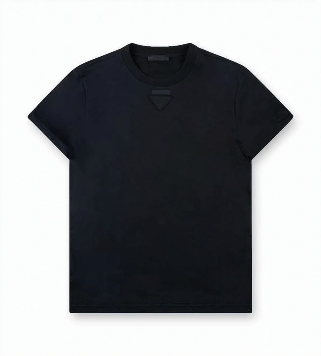 Relaxed-Fit Crew Neck T-Shirt with Triangular Patch Detail