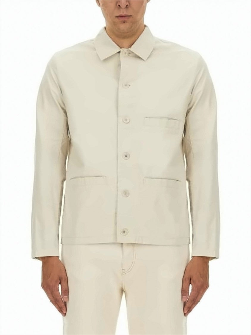 Light Beige Jacket with Classic Collar
