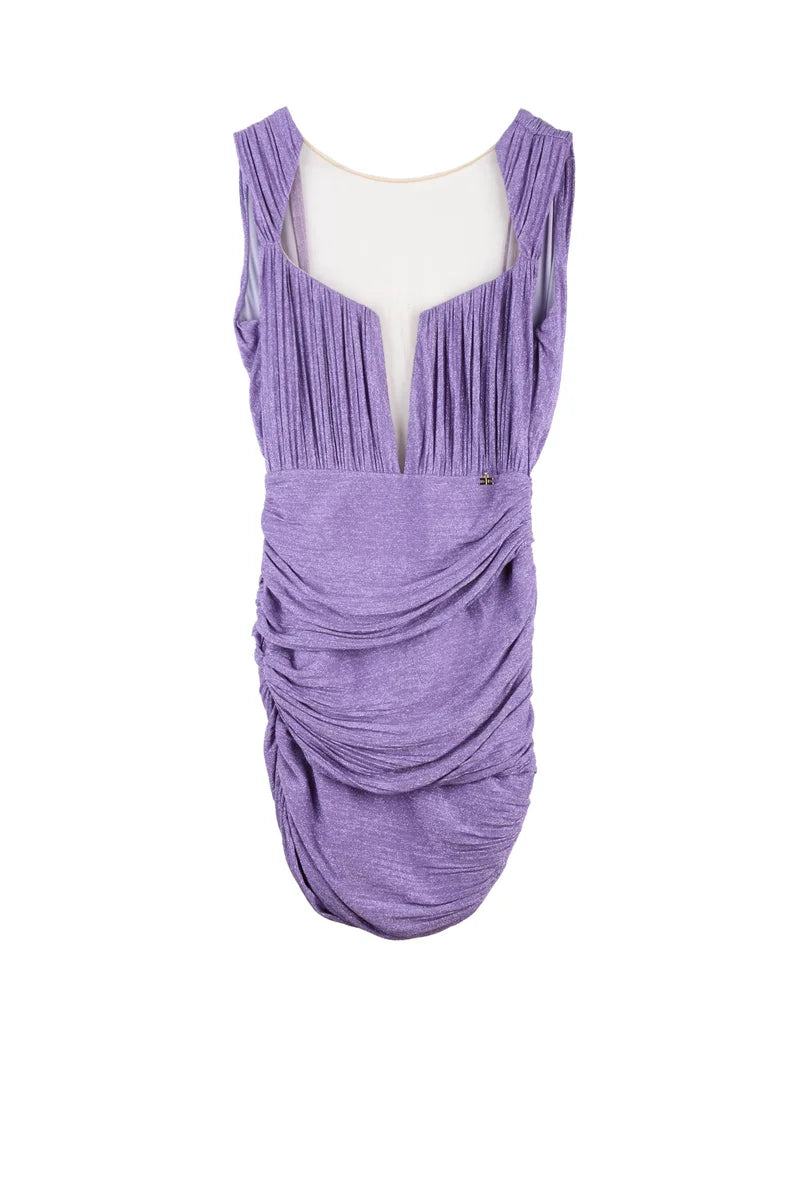 Lamé Mini Dress - Purple