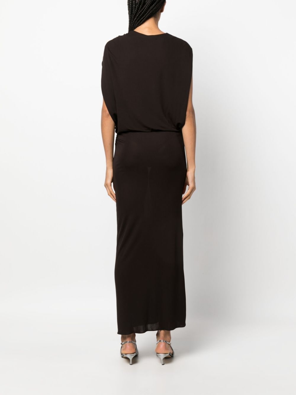 Coffee Brown Jersey Maxi Dress