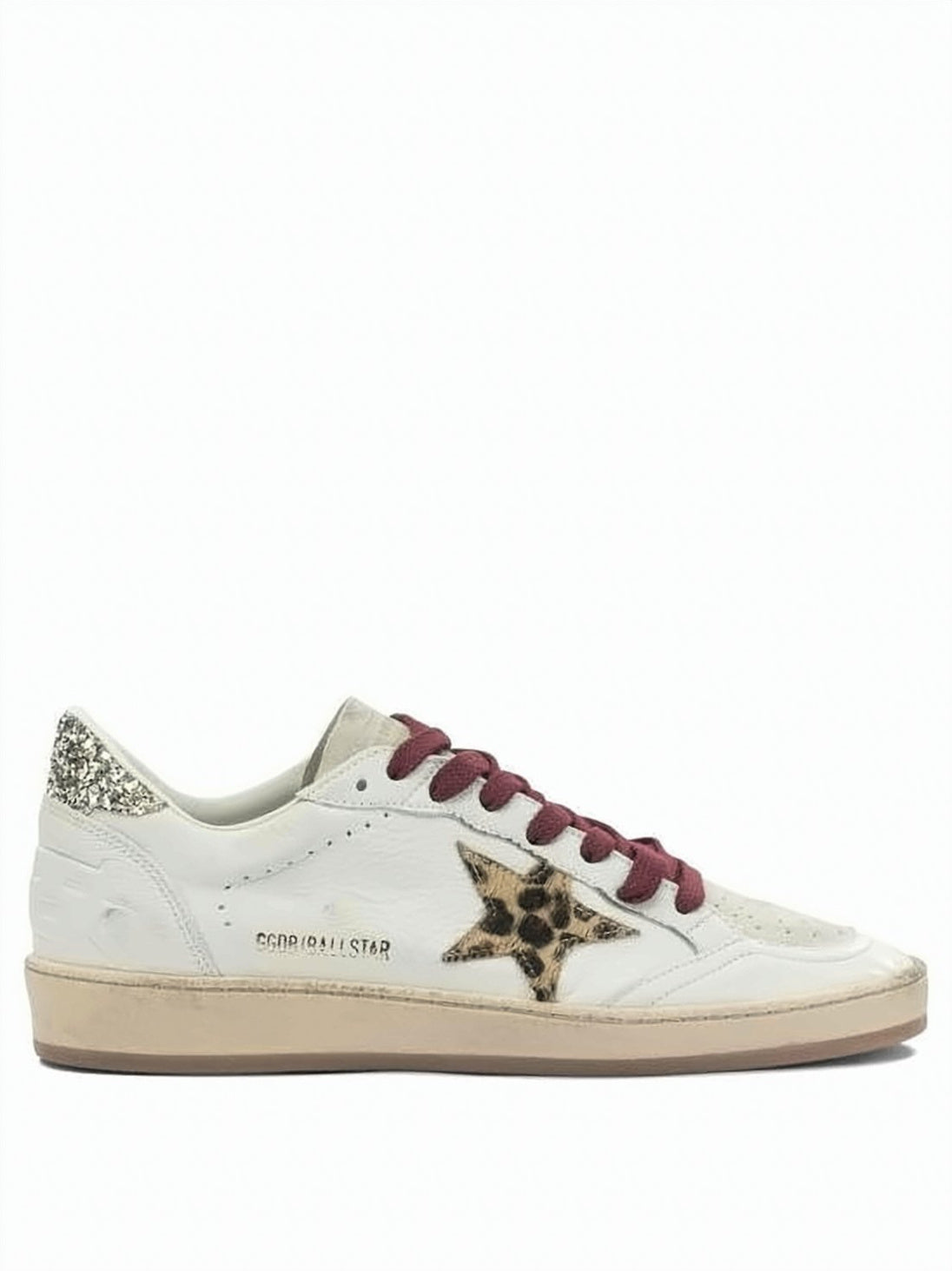 Distressed White Leather Low-Top Sneakers