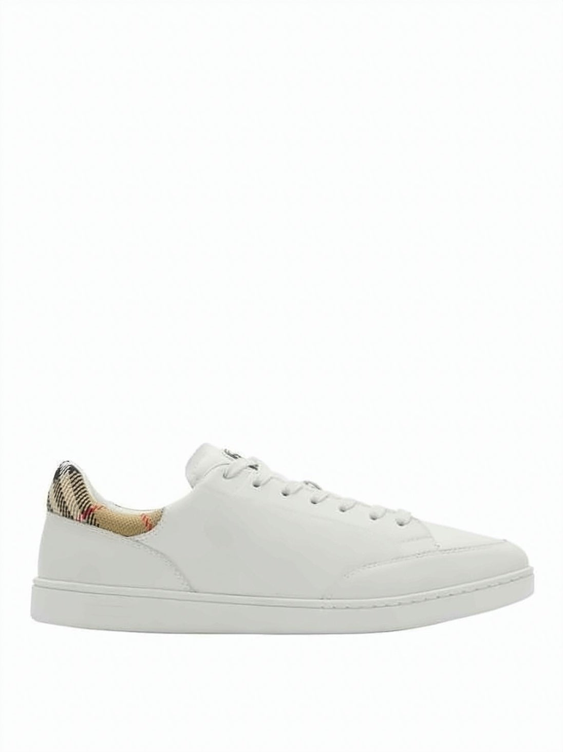 Leather Low-Top Sneakers With Distinctive Checkered Accents