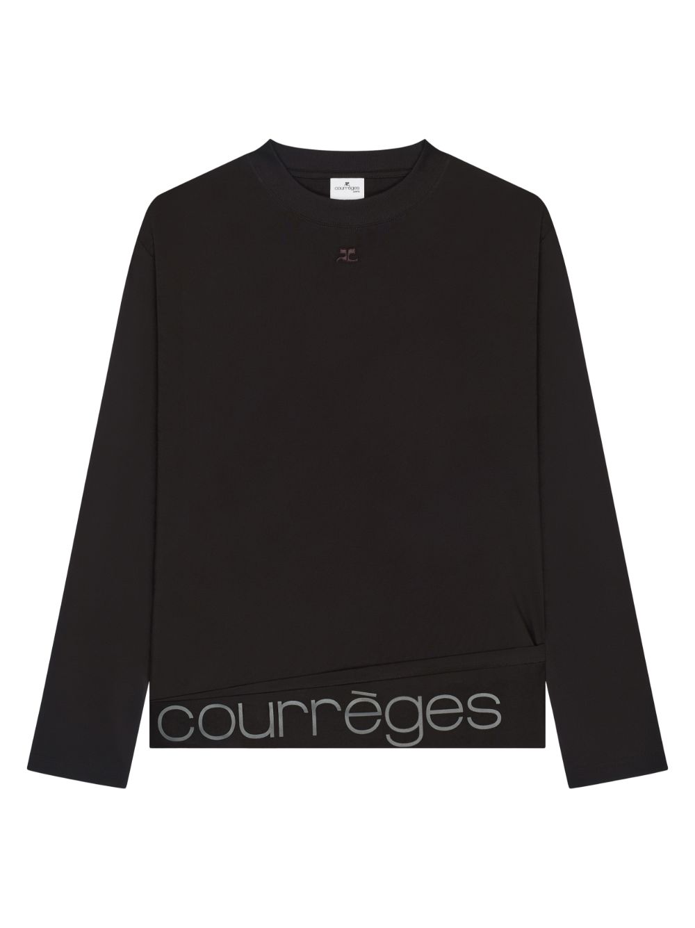 Long-Sleeved Cropped Silk And Nylon Top