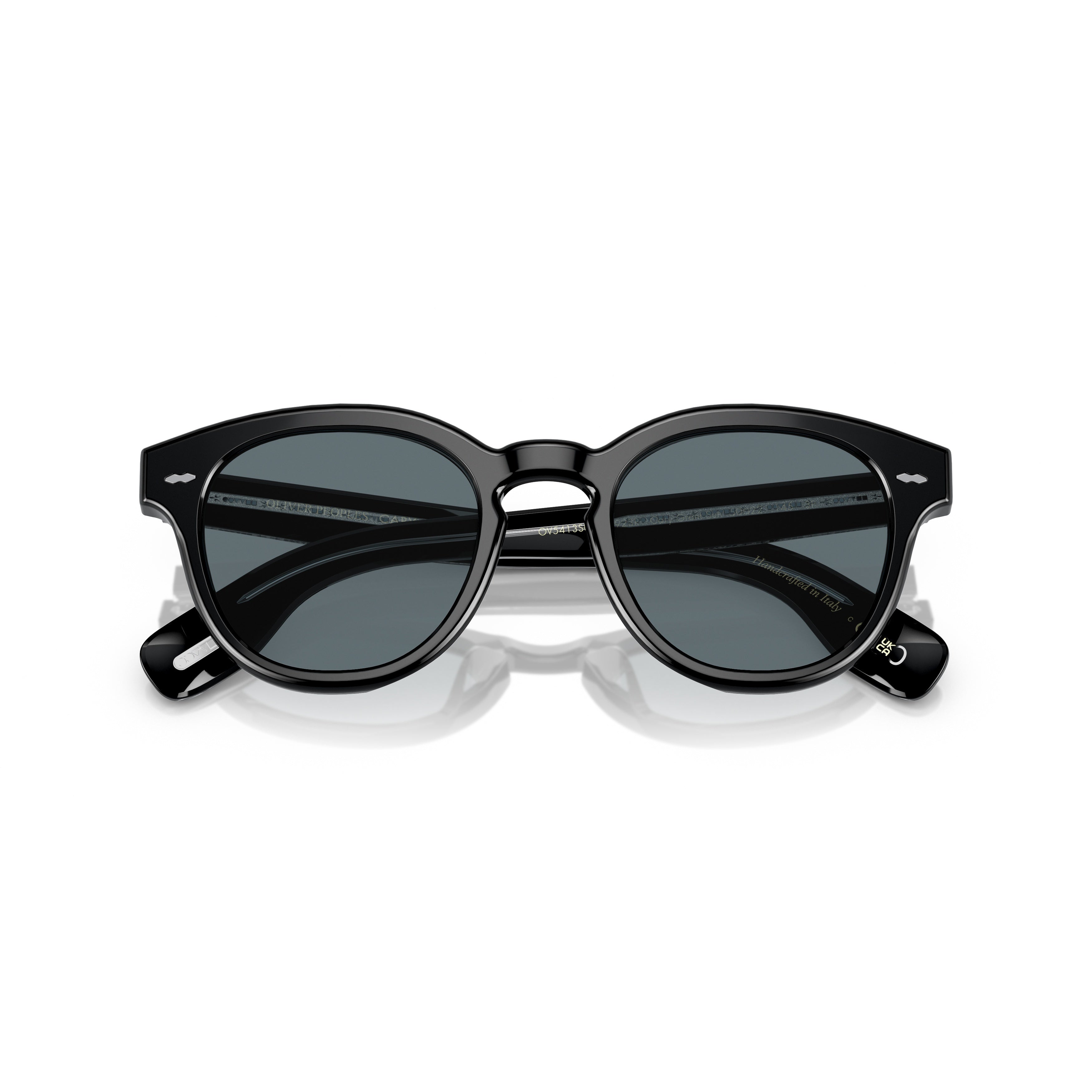 0ov5413su Glossy Black Acetate Round Frame Sunglasses