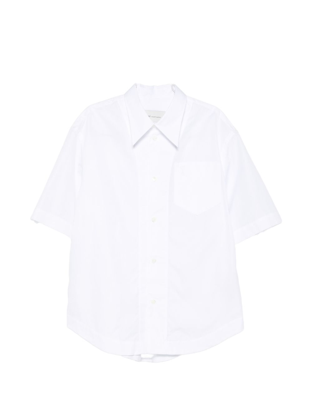 White Chest Pocket Short Sleeve Shirt