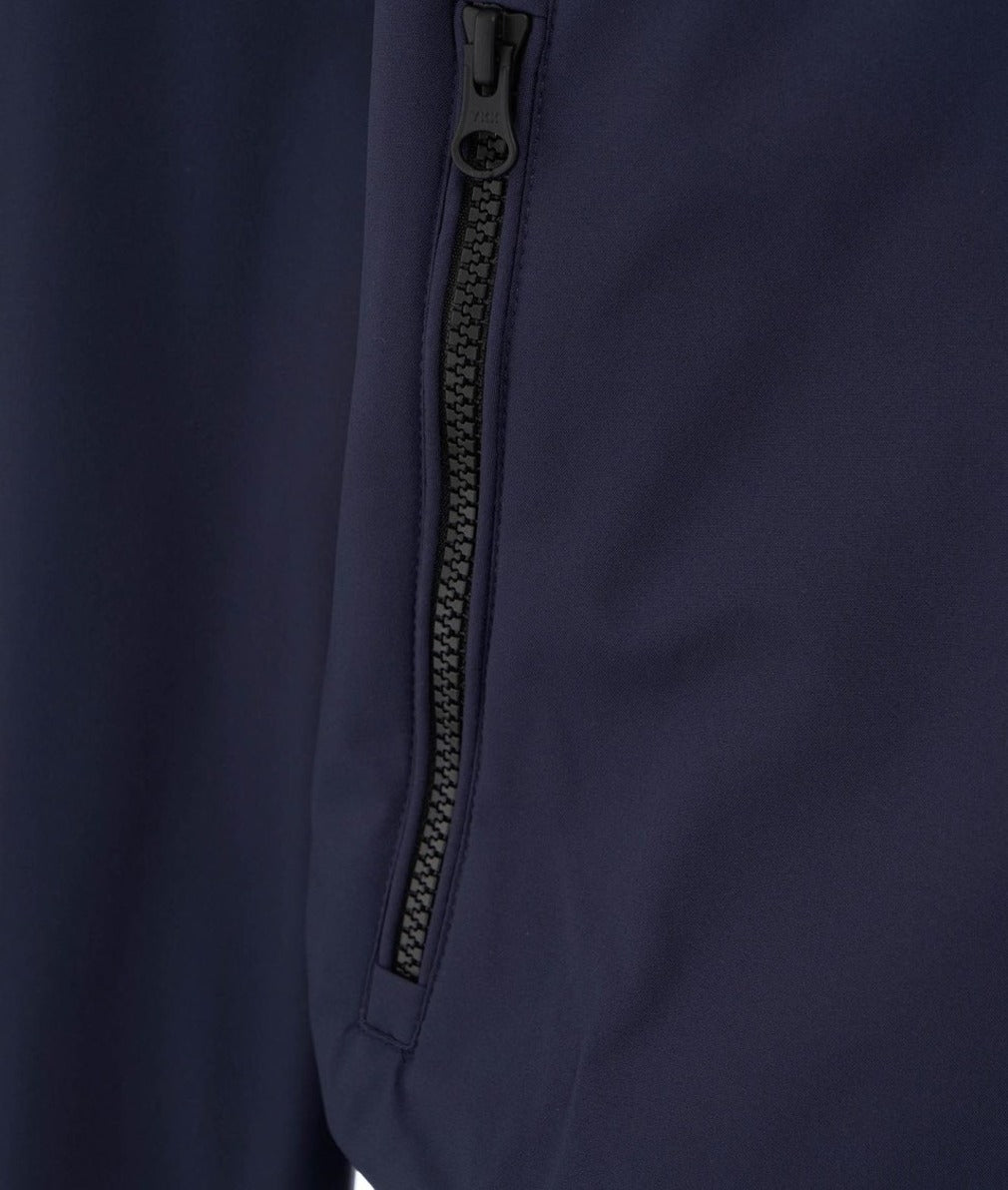 High Collar Water-Resistant Jacket With Logo Applique