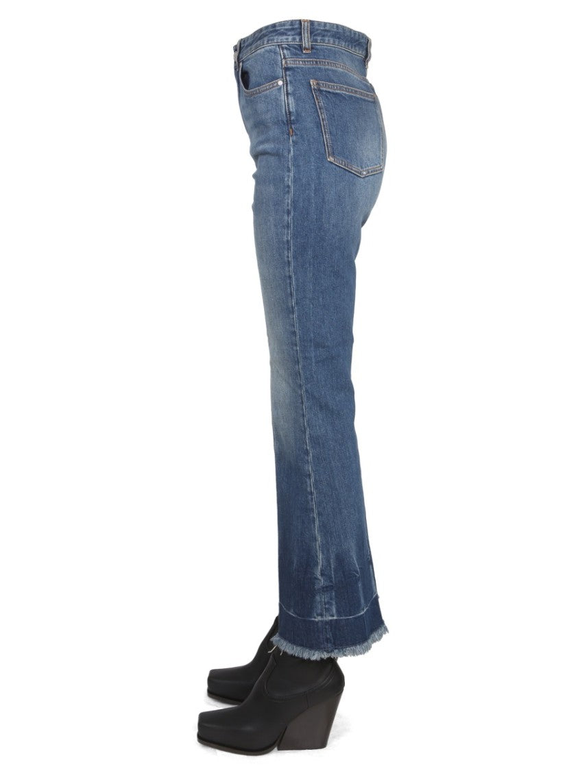 Cropped Flared Jeans In Denim
