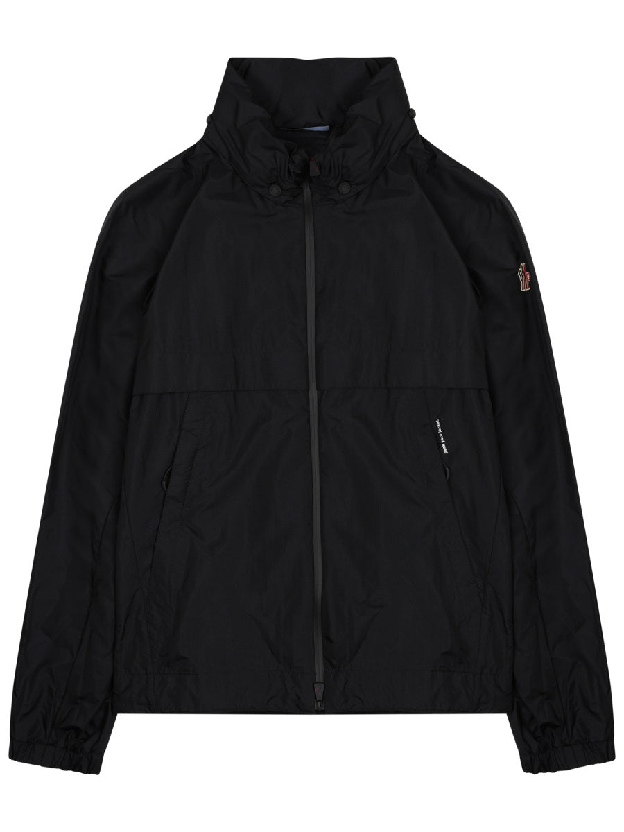 Relaxed Fit Black Polyamide Jacket With Adjustable High Collar