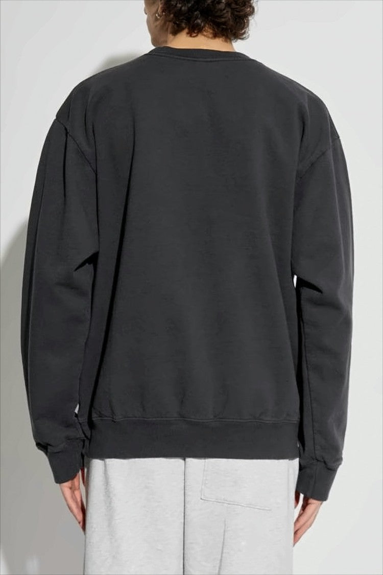 Relaxed Fit Black Long-Sleeve Sweatshirt
