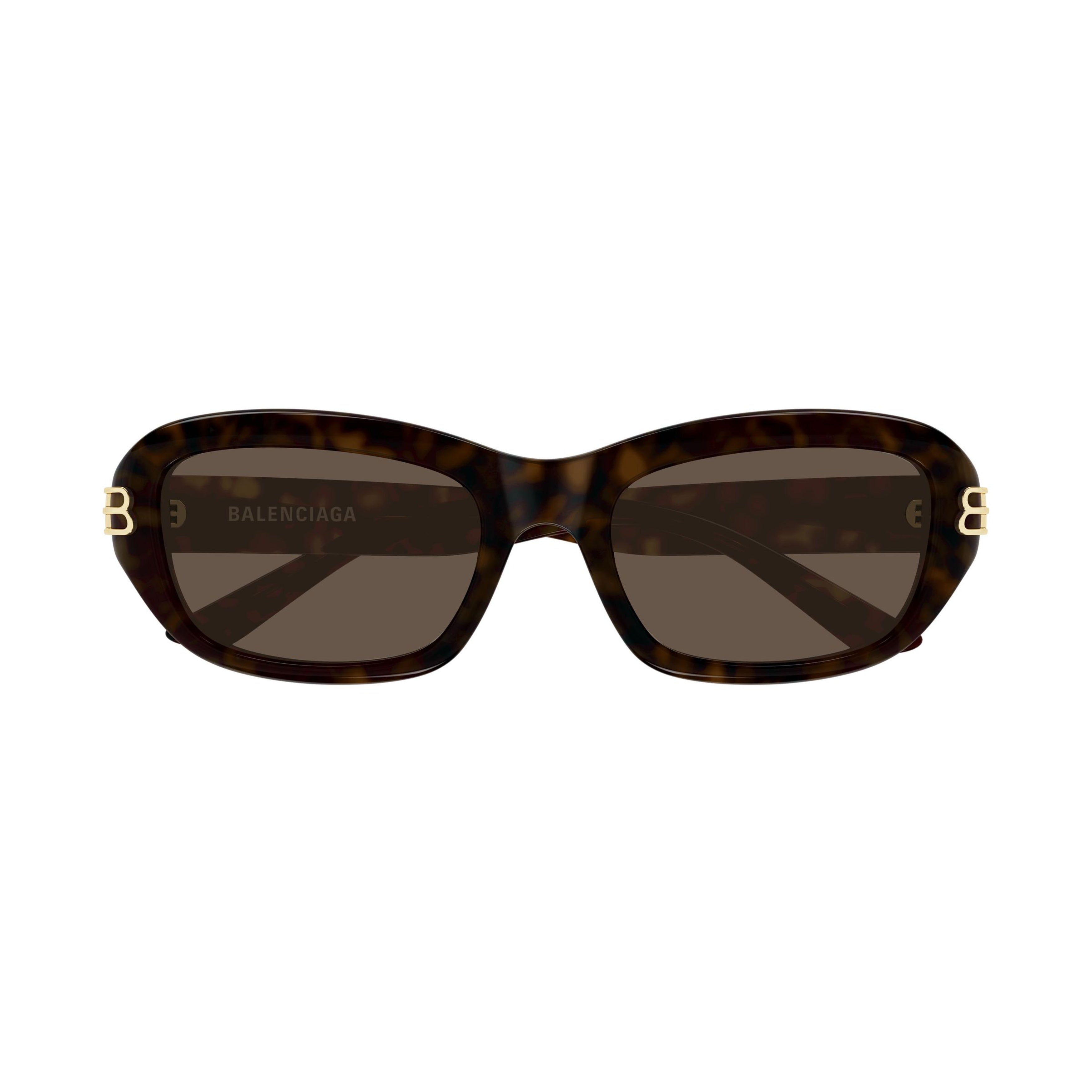 Tortoiseshell Rectangular Frame Sunglasses With Gold Detailing