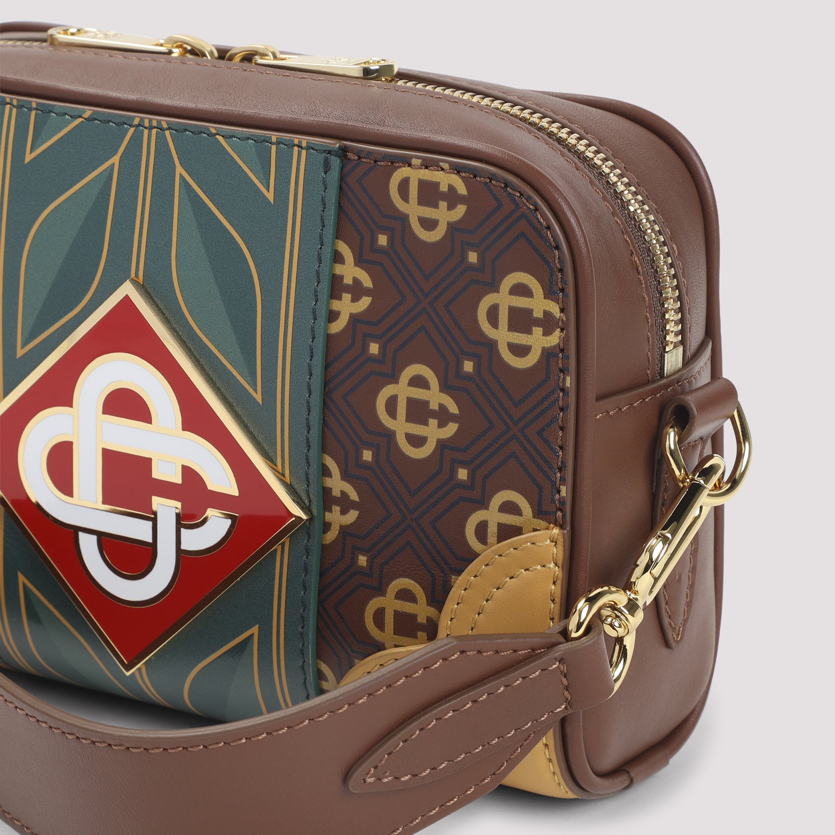 Rectangular Monogram Shoulder Bag With Luxe Accents