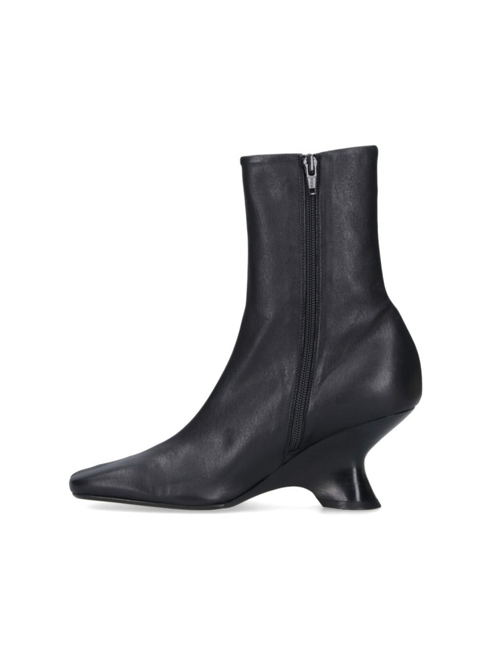 Pointed Toe Ankle Boots With Sculptural Heel