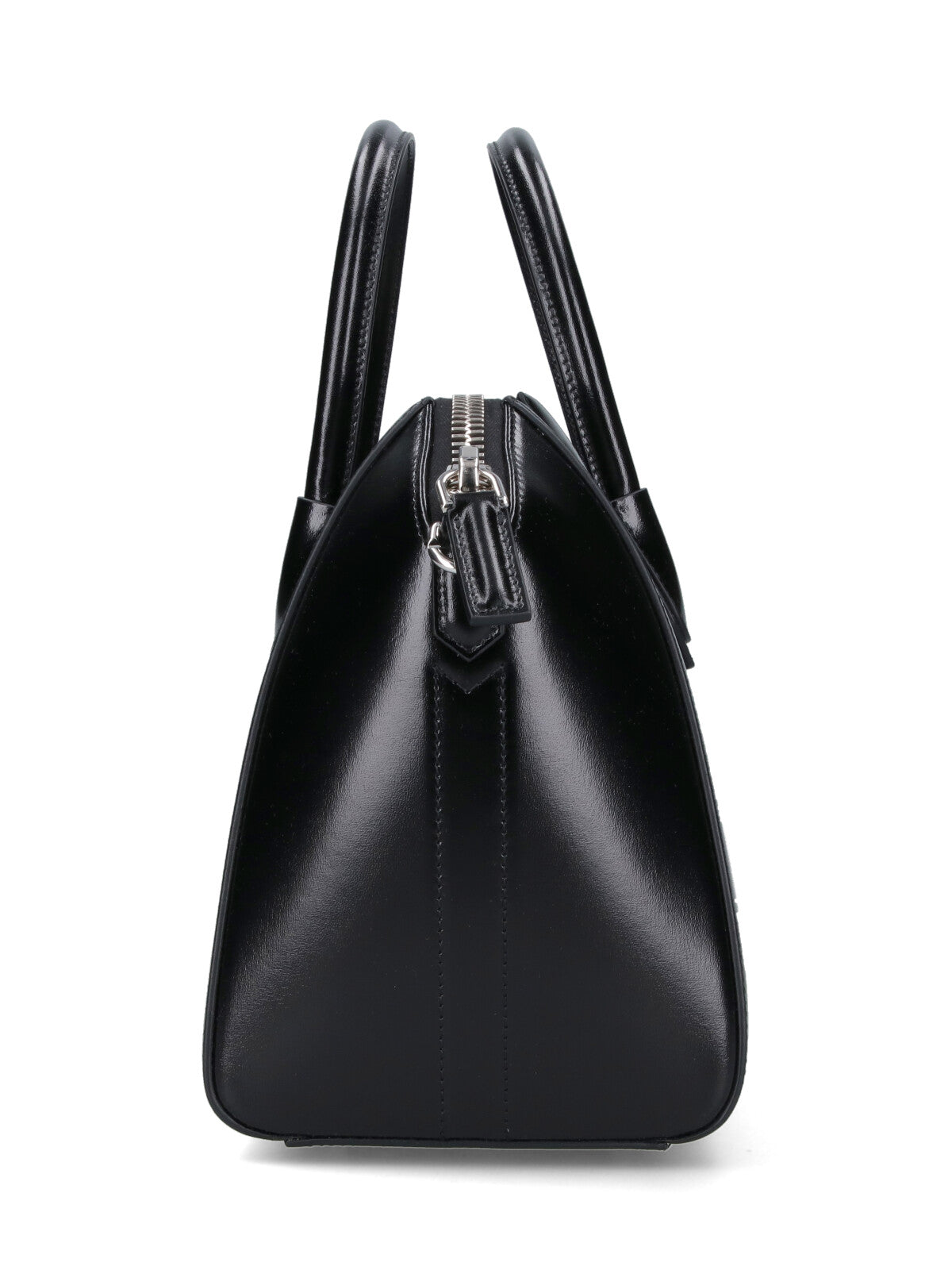 Structured Black Calf Leather Antigona Handbag
