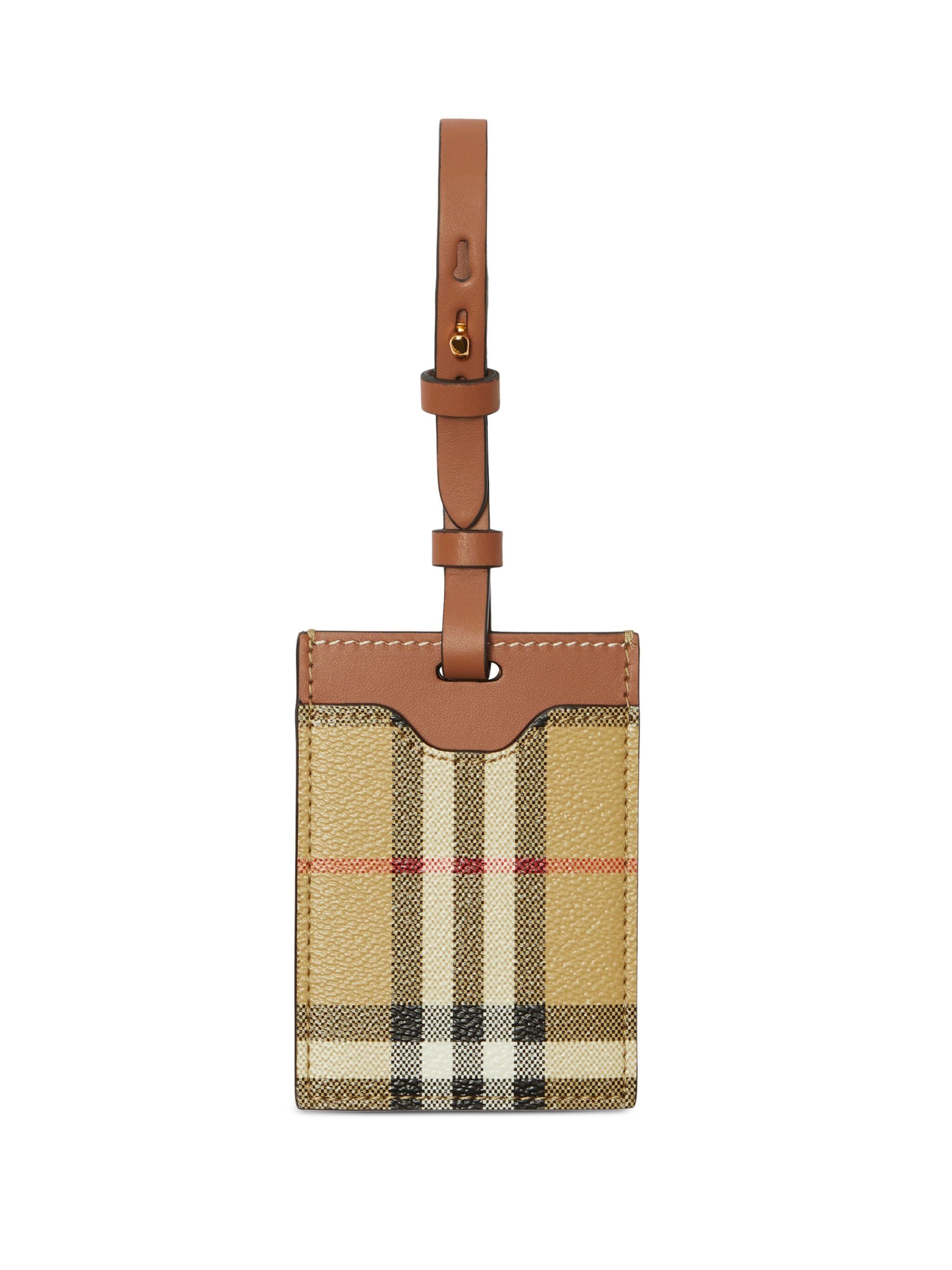 House Check Calf Leather Luggage Tag