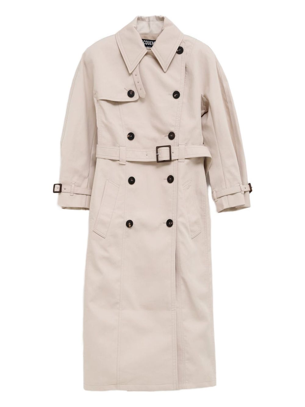 Belted Long Beige Trench Coat