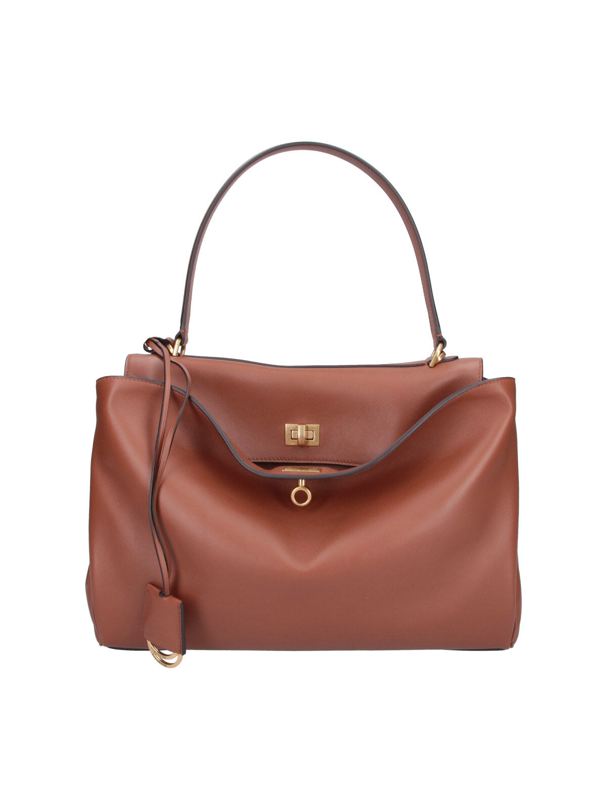 Brown Rodeo Medium Calfskin Leather Handbag