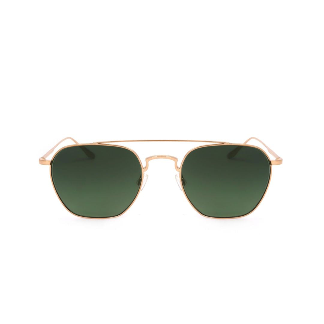 Bp0015 540tt Sleek Gold Metal Frame Sunglasses with Dark Green Lenses
