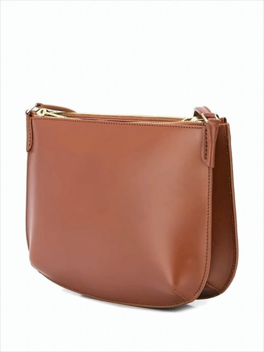 Structured Cowhide Leather Shoulder Bag