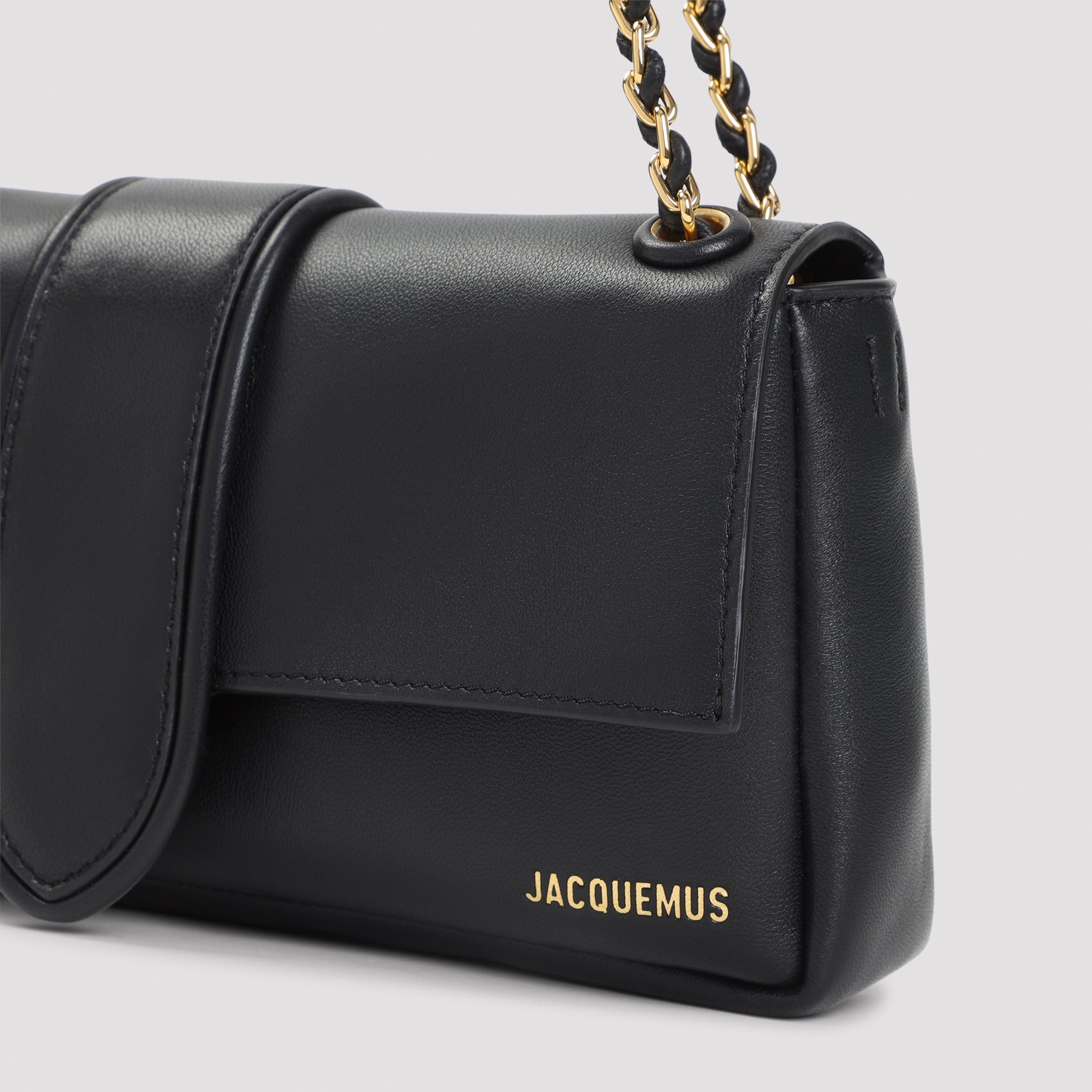 Rectangular Black Lamb Leather Handbag
