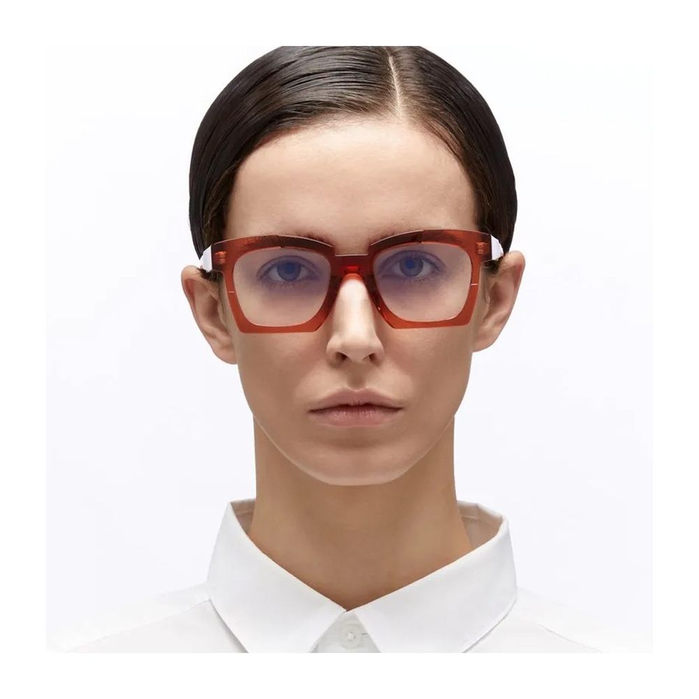 Mask K5 Transparent Amber Acetate Squared Frame Kuboraum Mask K5