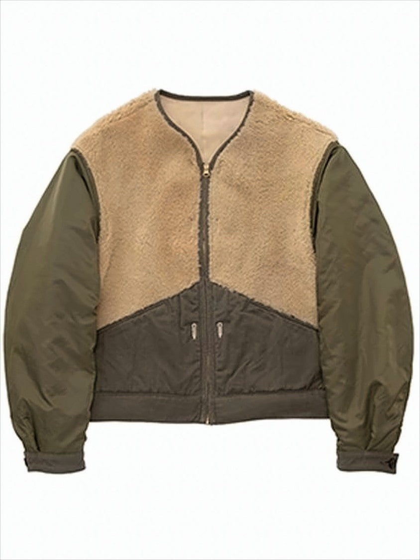 Reversible Lambskin and Nylon Bomber Jacket