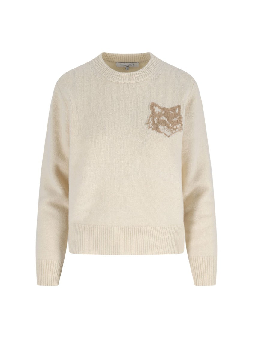 White Minimalist Sweater With Design