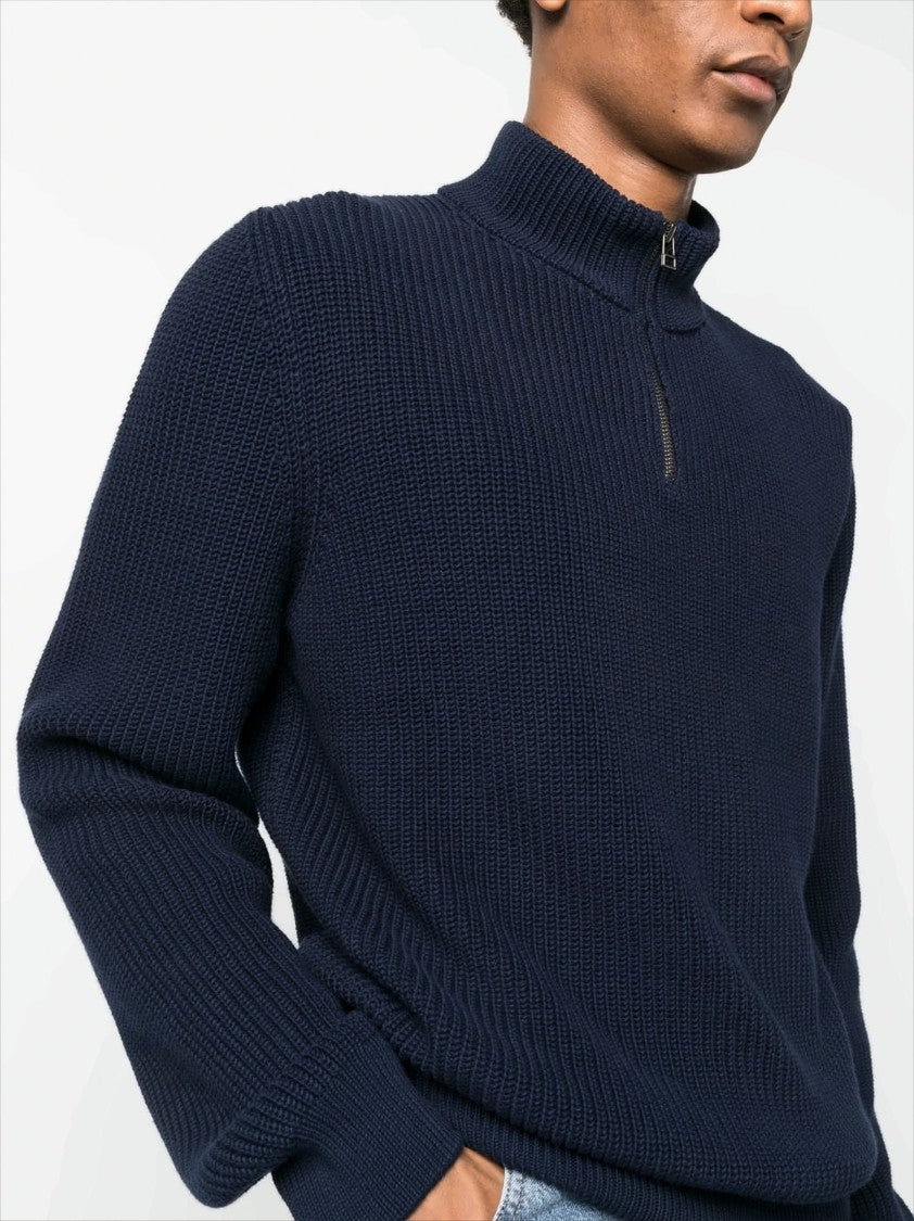 Ribbed Knit Turtleneck Sweater