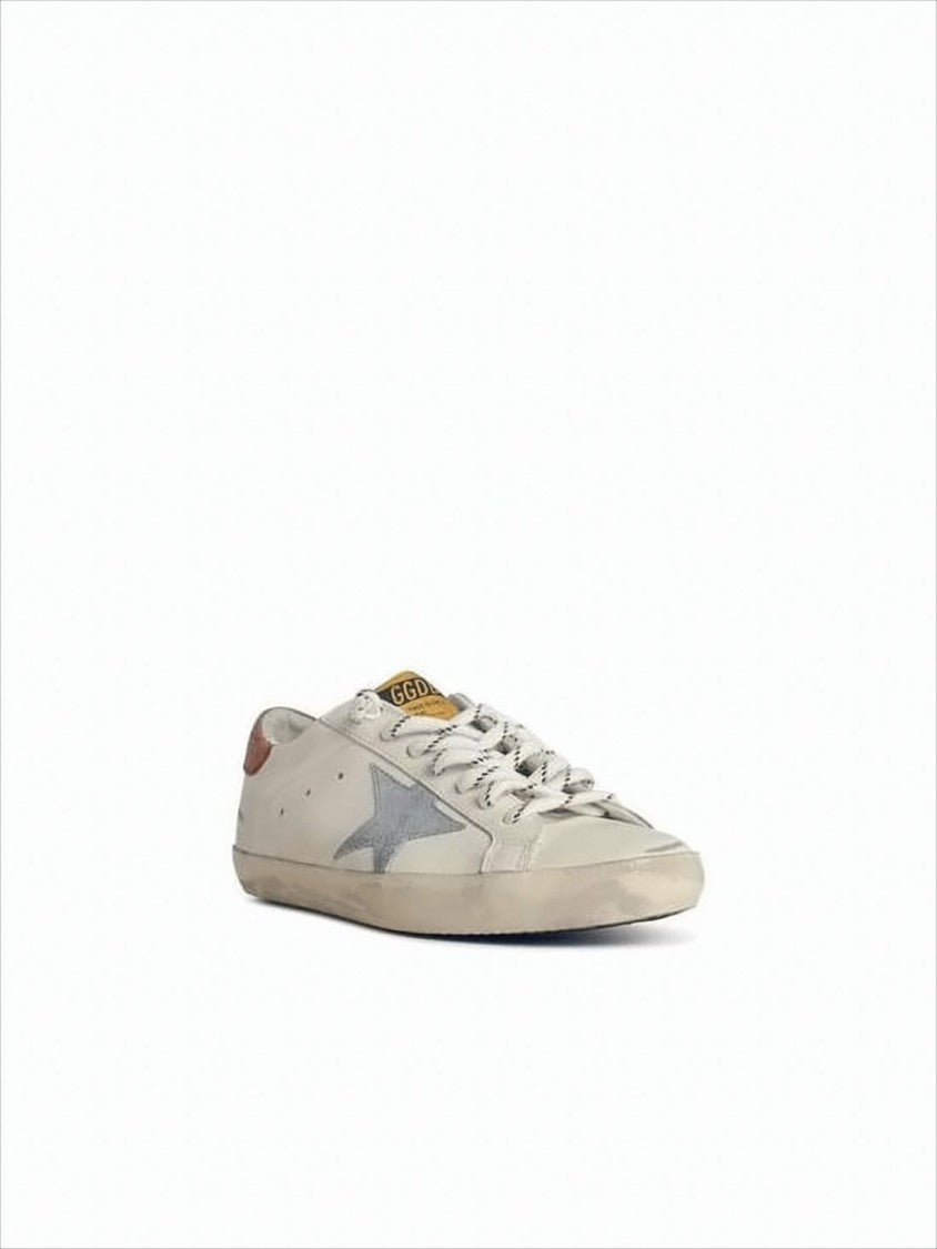 Distressed Low-Top Leather Sneakers