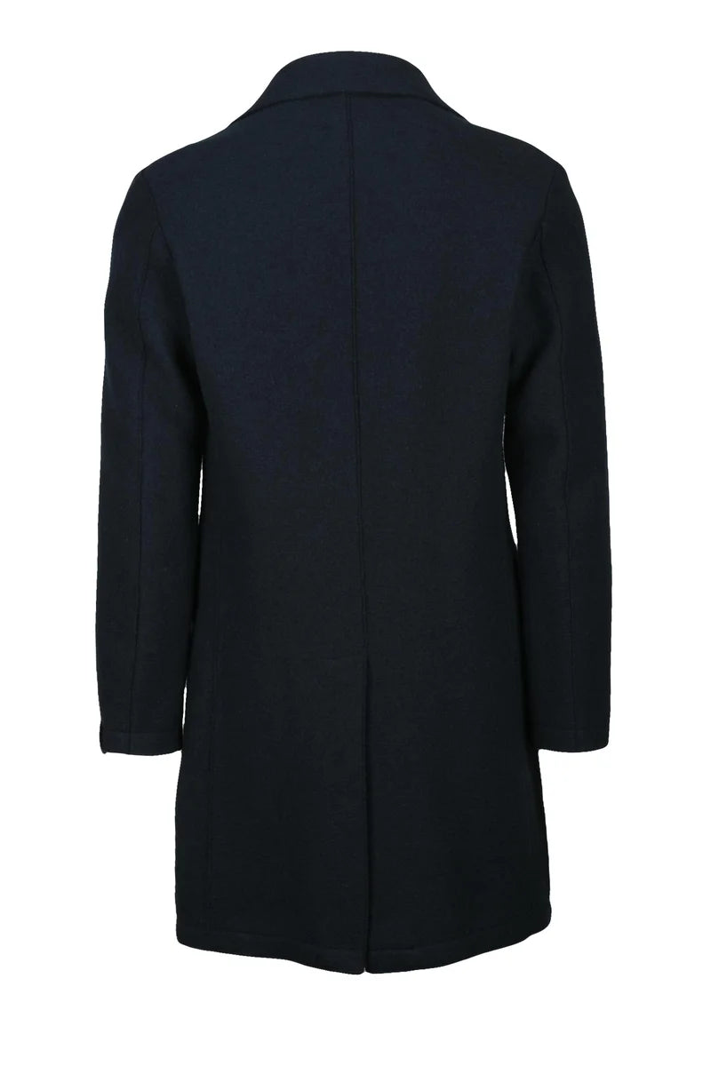Double-Breasted Coat - Navy Blue