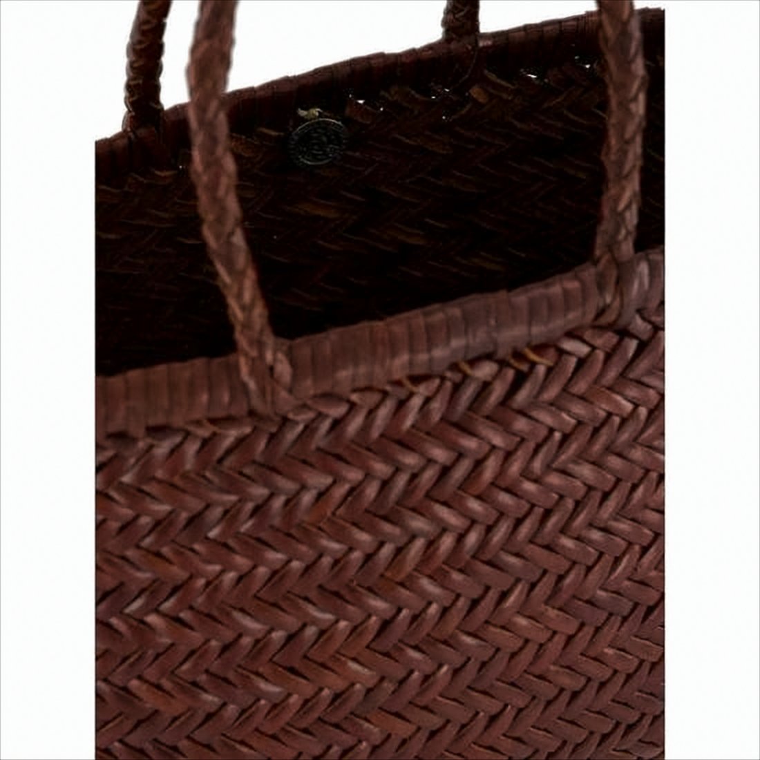 Woven Buffalo Leather Tote With Braided Handles