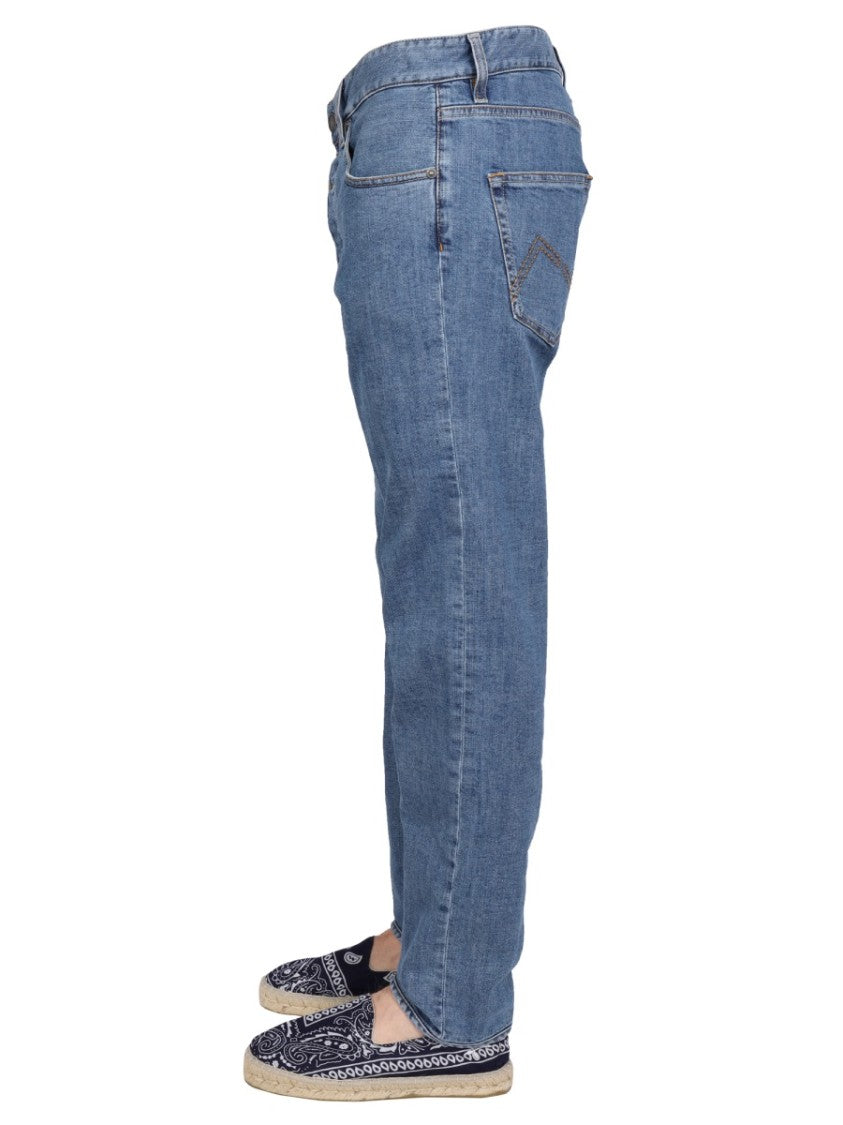 Medium Blue Five-Pocket Jeans