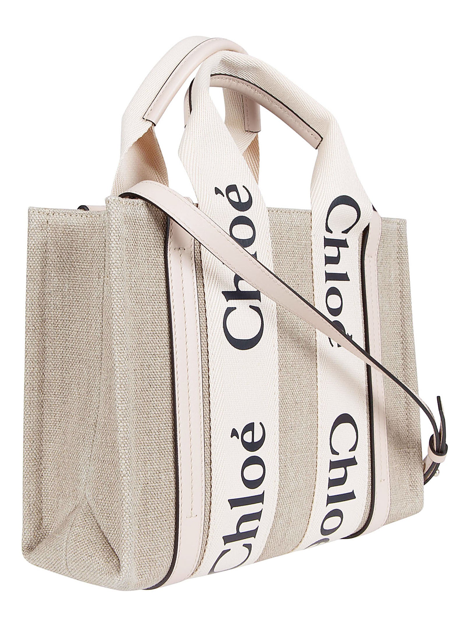 Rectangular Structured Bag in Natural Beige Linen