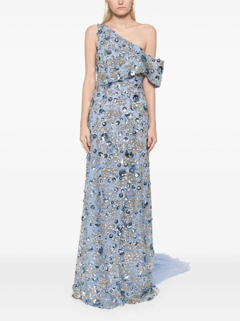 Tulle Dress, With Envelope Skirt And Off-Shoulder Sleeve And Tulle Tail