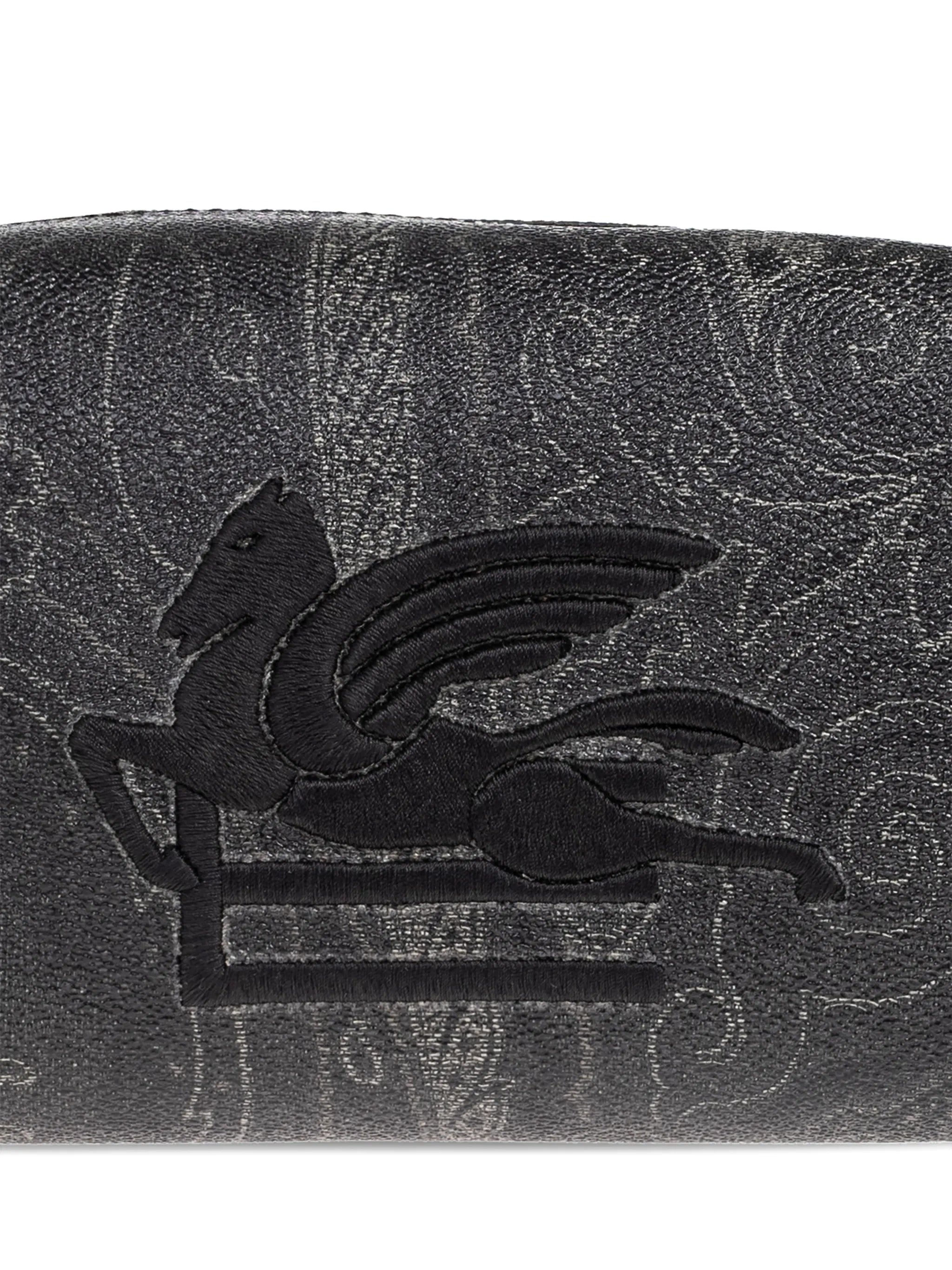 Rectangular Black Paisley 19,5X10X8 Wristlet Pouch