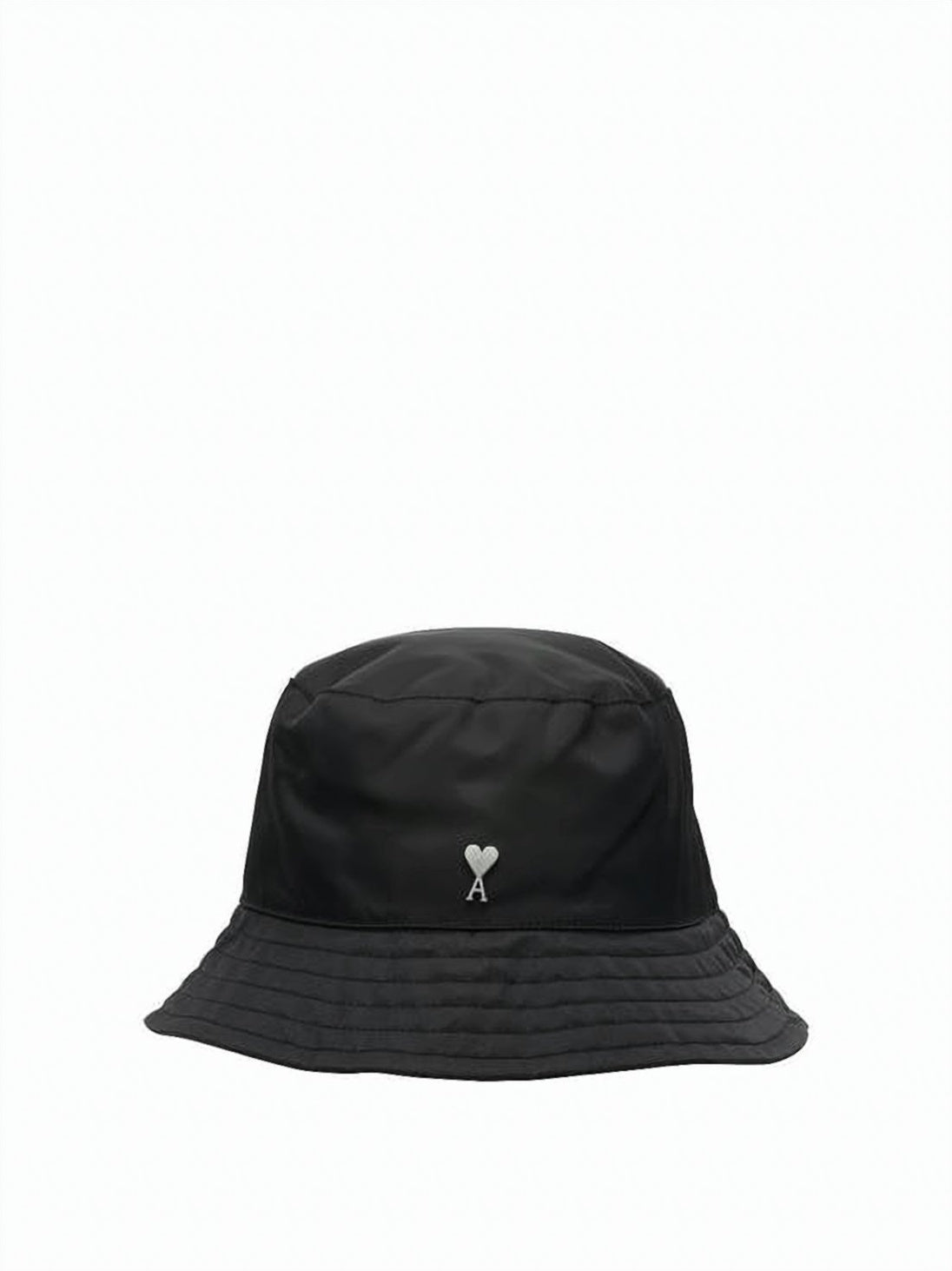 Nylon Bucket Hat With Metallic Heart Emblem