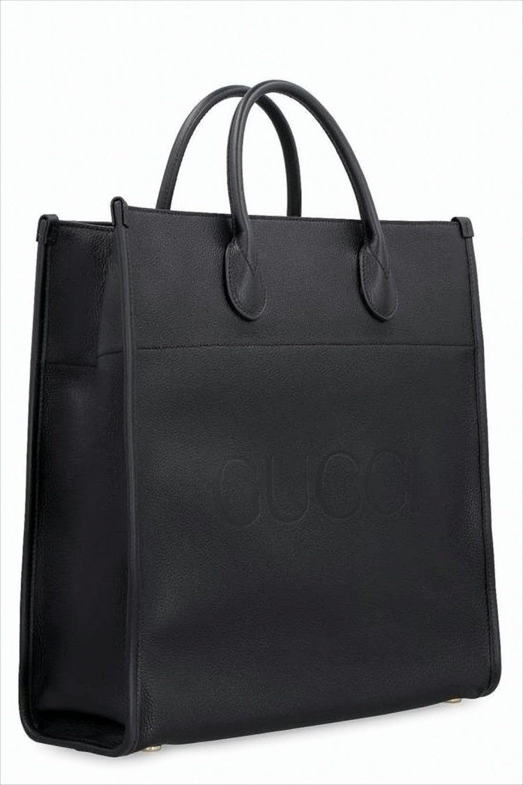 Textured Leather Tote Bag