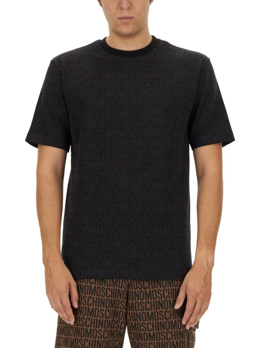 All-Over Logo Print Moschino T-Shirt