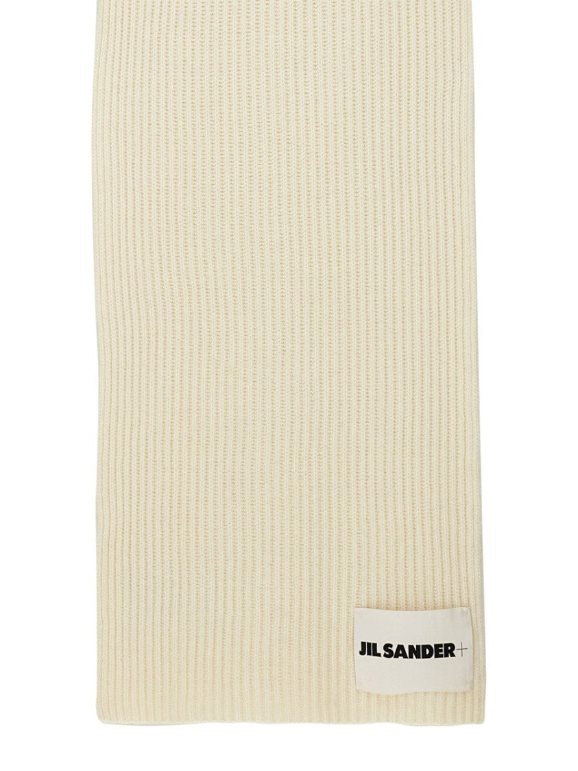 Ribbed Wool Scarf With Subtle Logo Detail