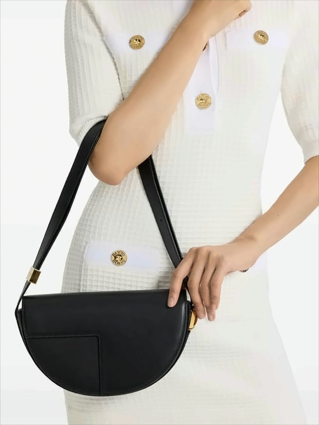 Half-Moon Calf Leather Shoulder Bag