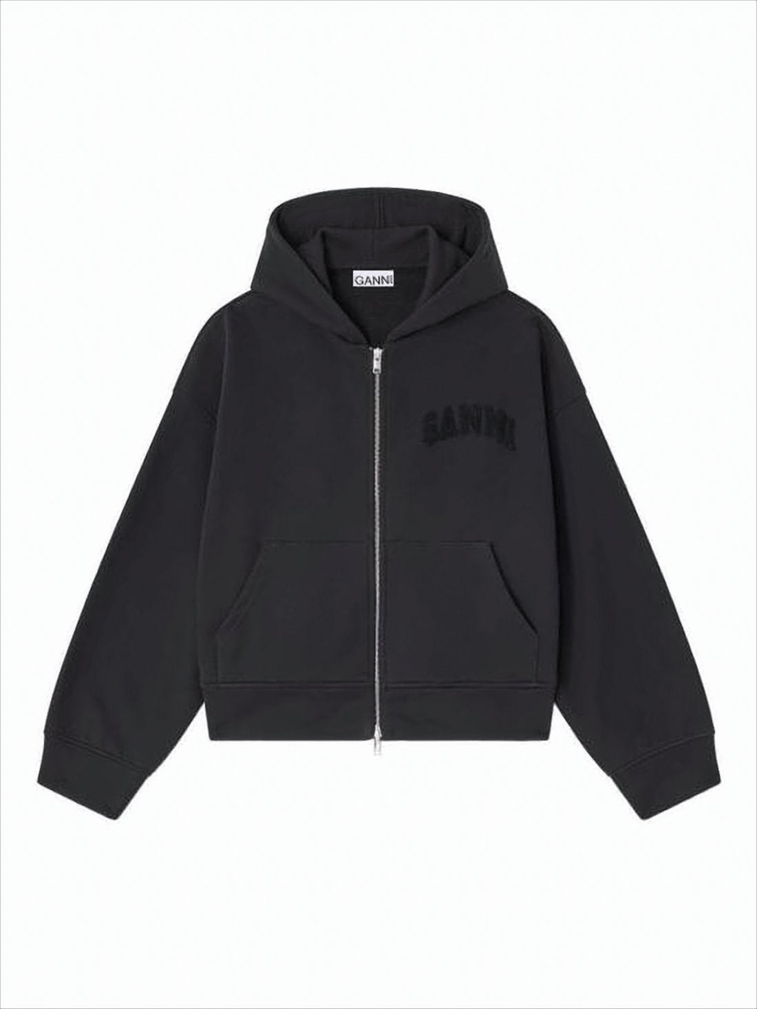 Cropped Black Organic Cotton Hoodie