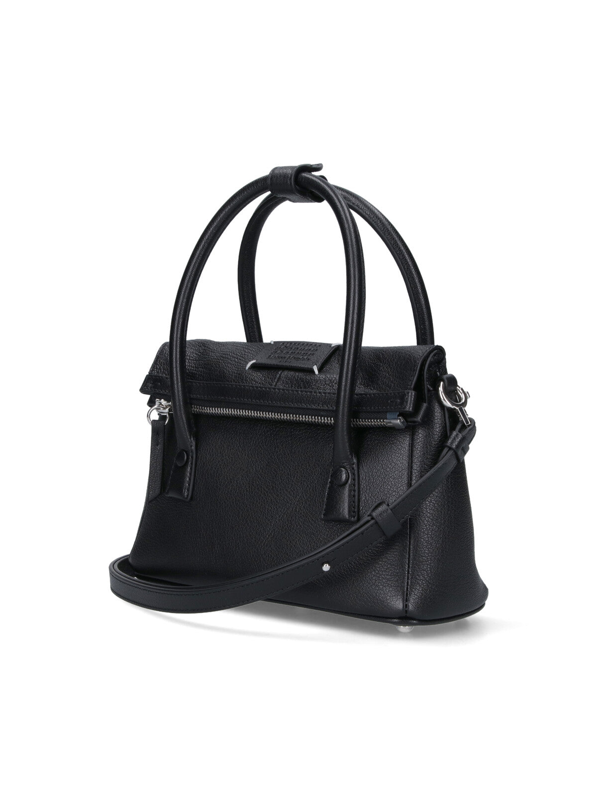 Rectangular Black Sheepskin Leather Tote
